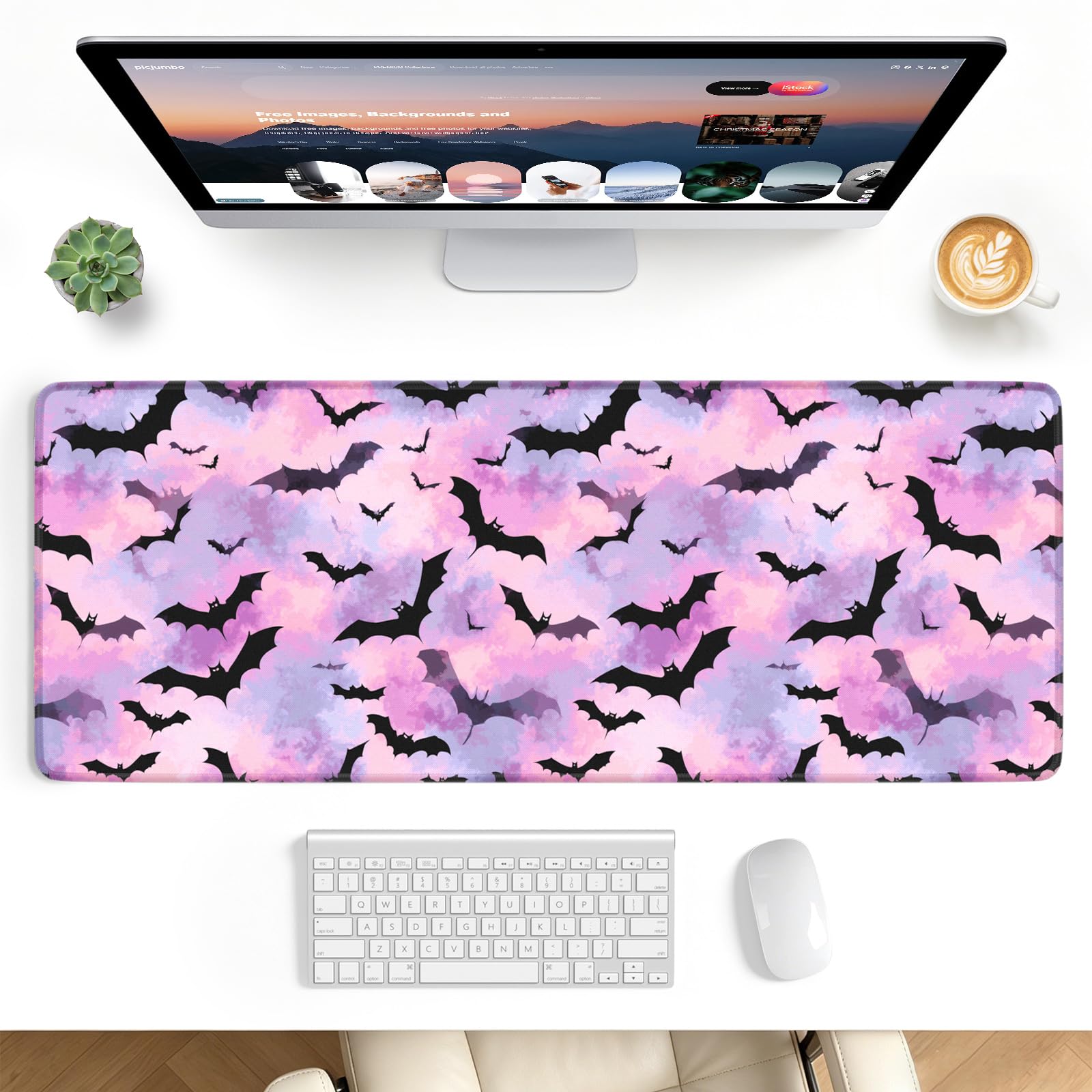 Stanploe Gaming Mouse Pad, Extended Desk Mat, Stitched Edges, Non-Slip Base