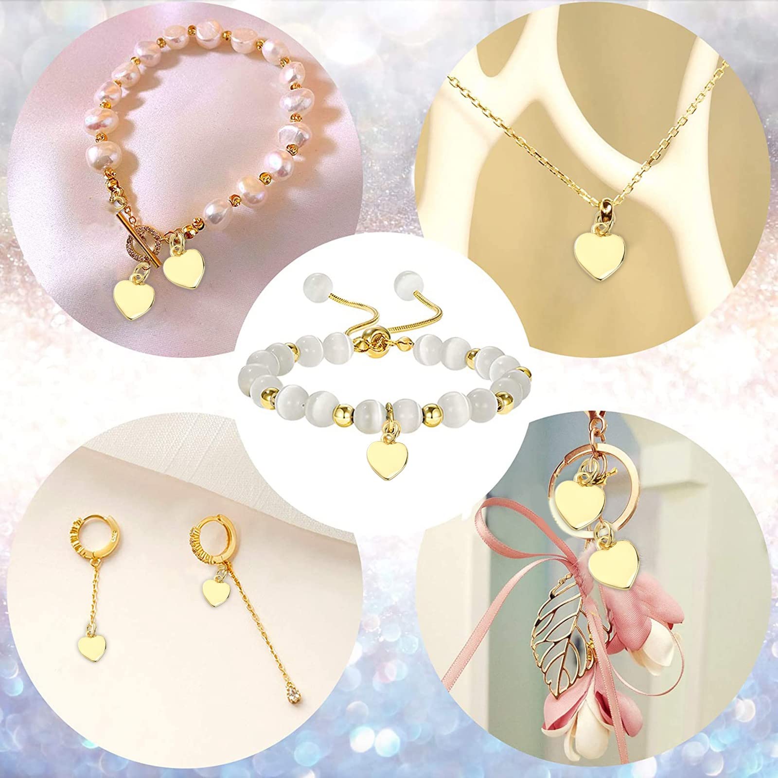 Breloques En Laiton Pour Bijoux – Lot De 5 Formes Soleil – Anneaux Ouverts Pour Bracelets, Colliers, Boucles D’oreilles - 12