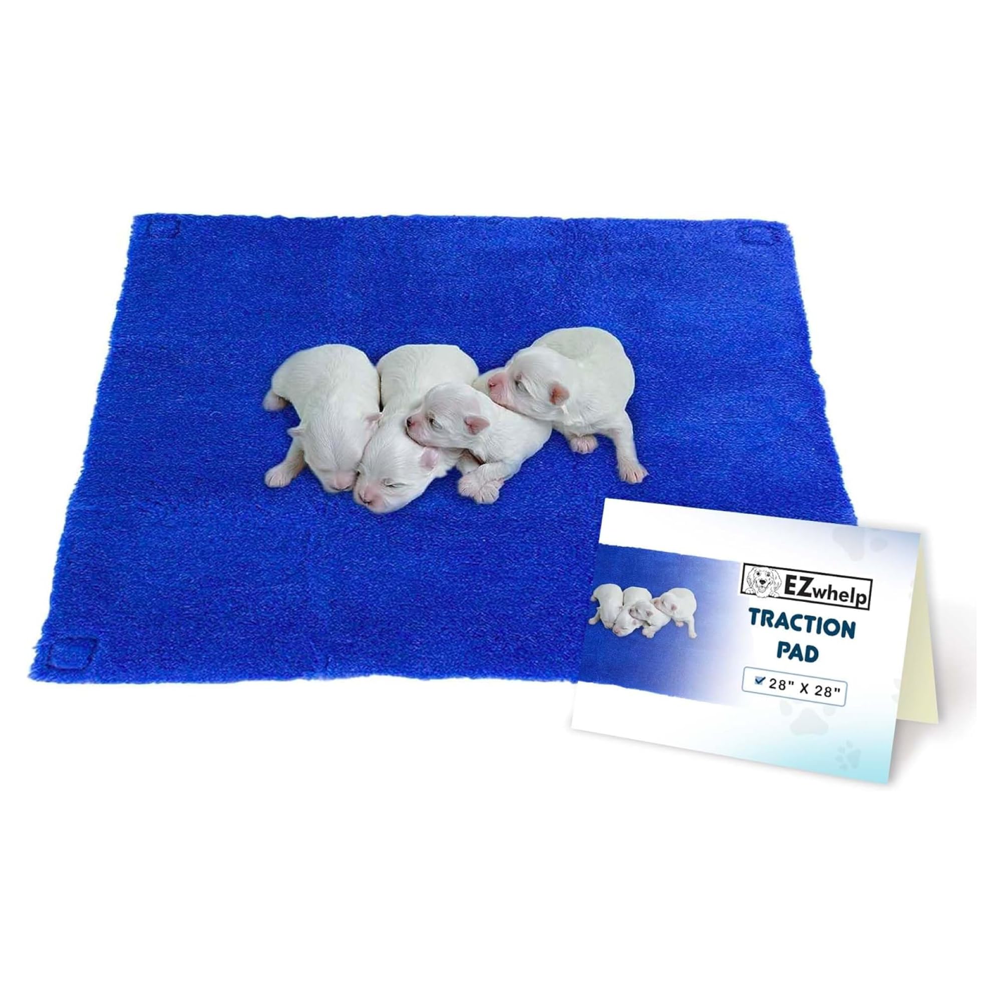 EZwhelp Traction Pad, Soft, Stable, and Washable Whelping-Box Base Mat, Puppy-Pen Floor Protector Pad, 28x28