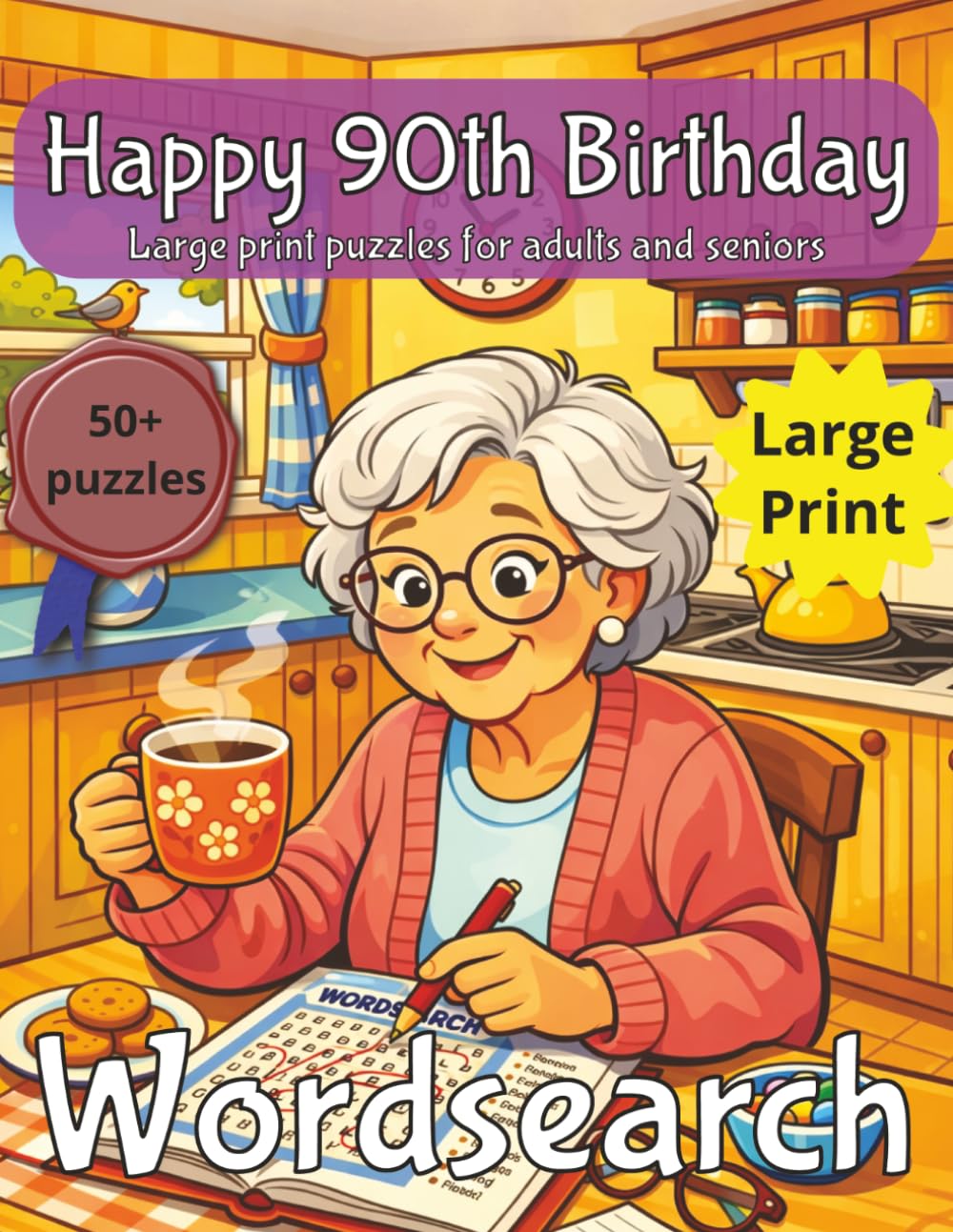 90th Birthday Word Search for Women: 90th Birthday Gift a | Gifts for Women | Present for Senior | 90 Year old Gift | 90th Gift for Women | Nostalgic ... | Fun Gift Elderly | Grandma 90th Present
