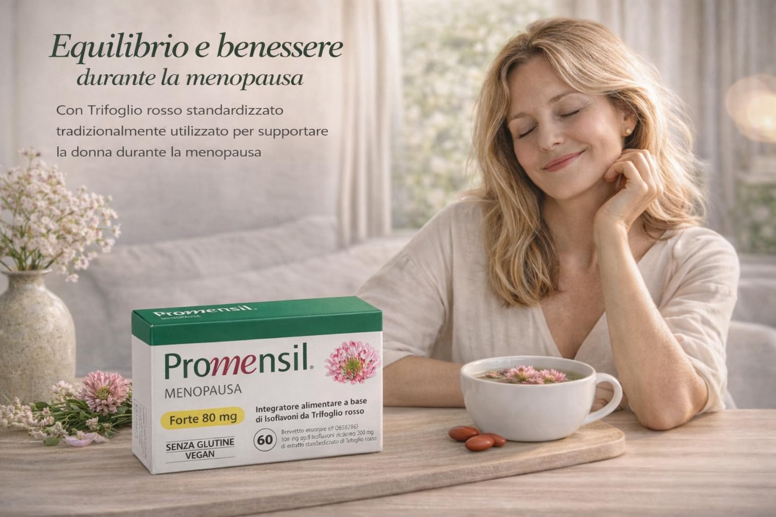 NAMED Promensil Forte Integratori Menopausa Naturali | Isoflavoni Trifoglio Rosso per Benessere in Menopausa e Premenopausa | Supporto Vampate, Umore, Sonno | Integratore Donna | Bundle 90 Compresse