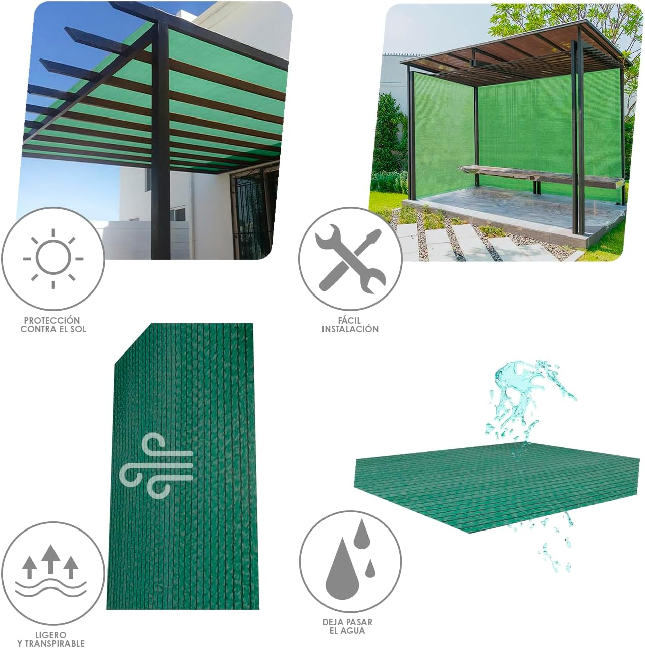 Saturnia 2 x 50m Roll Sun Shade Net - Reduce Radiation Protection for Garden and Patio - Temperature Regulating - Light Green