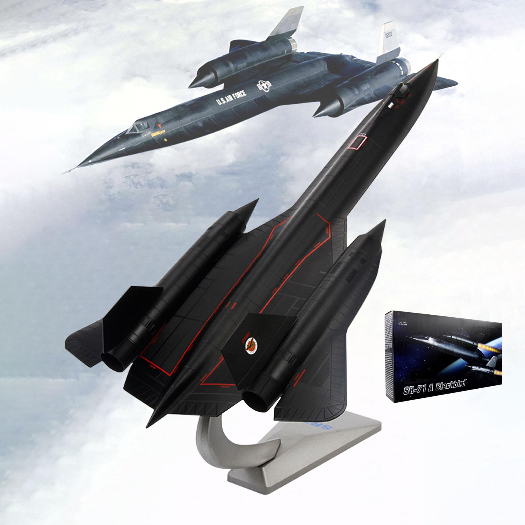 Amazon.co.jp: AZIZAT 17.7インチ1:72スケール SR-71ブラックバード
