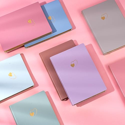 Miniatura 7 de CAGIE Cuaderno rayado para mujeres y niñas, 256 páginas, lindo diario con diarios de cuero en forma de corazón para escribir cuadernos A5 de tapa