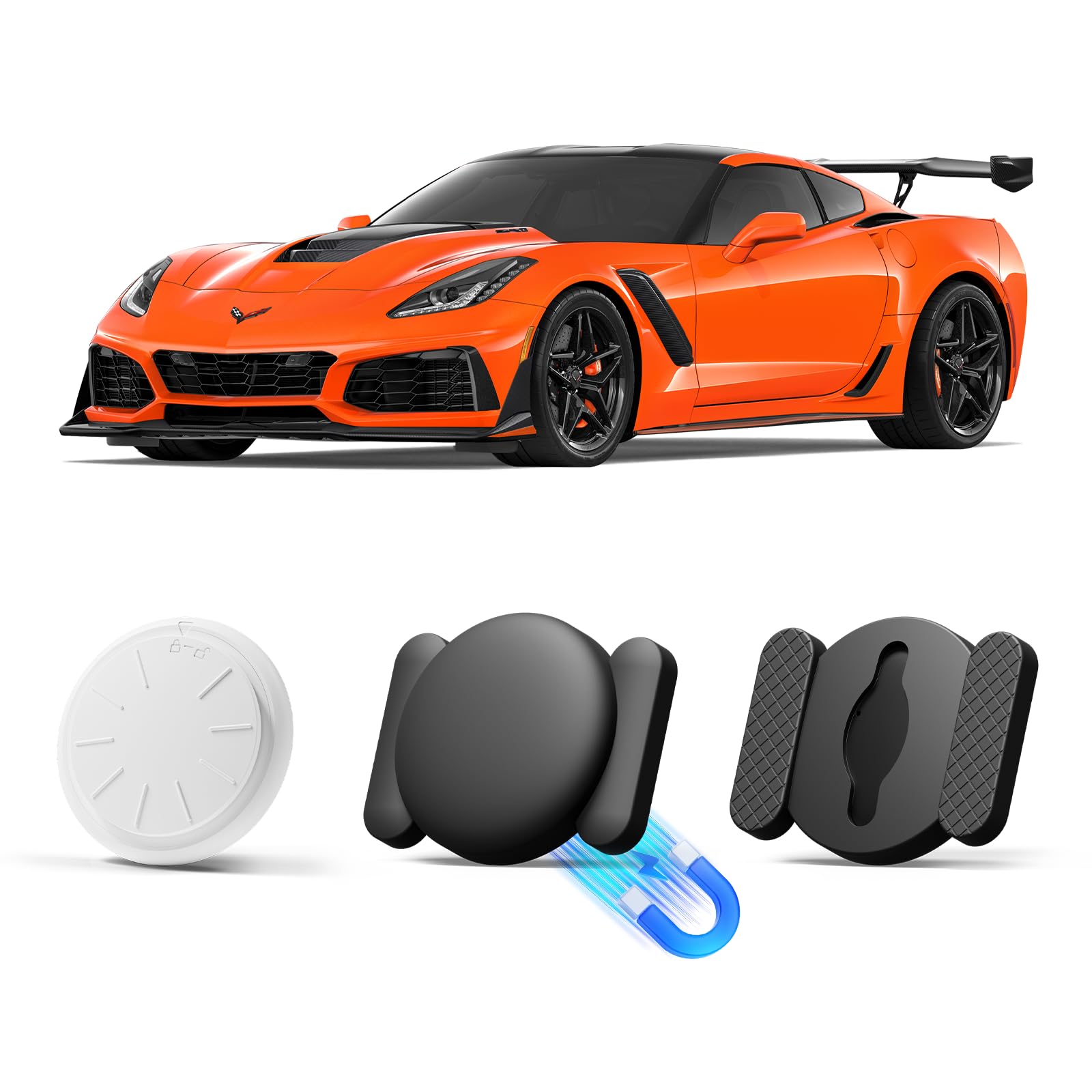 GPS Tracker for Vehicles Work with Apple Find My(iOS Only), 1PCS Tracker Device for Vehicles No Monthly Fee Car Tracker Device Hidden, Magnetic Real-Time GPS Tracker for Cars Bikes (Black)