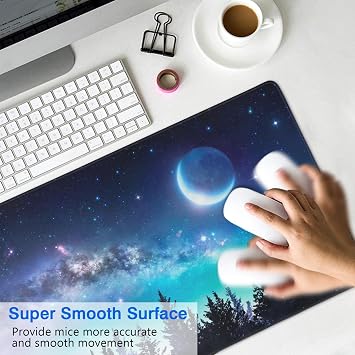 Galaxy Extended Gaming Mouse Pad, Large Stable Rubber Base Mousepad with Stitched Edges, XXL Keyboard Mouse Pad, Desk Mats On Top of Desks for Work,Game,Office,Home 35.4x15.7 in