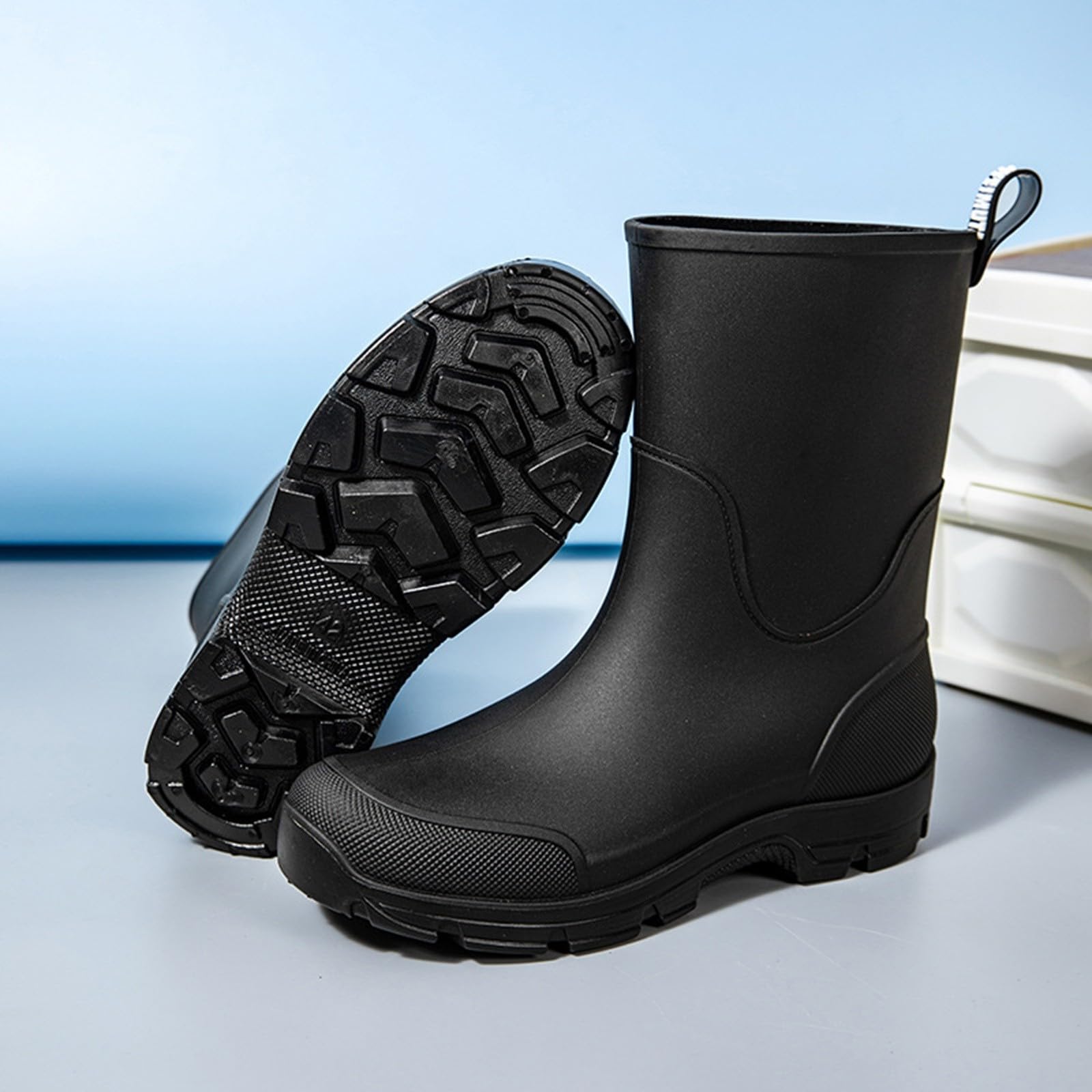 Generico Stivali Pioggia Uomo, Impermeabili Calosce Unisex Stivaletti Rain Boots Comode Galosce Scarponcini Antipioggia Scarpe Antiscivolo Stivali Gomma Stivaletto per La Pioggia Giardinaggio