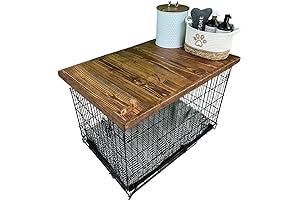 Handmade Wood Dog Kennel Topper with Safety Lip, Crate Topper