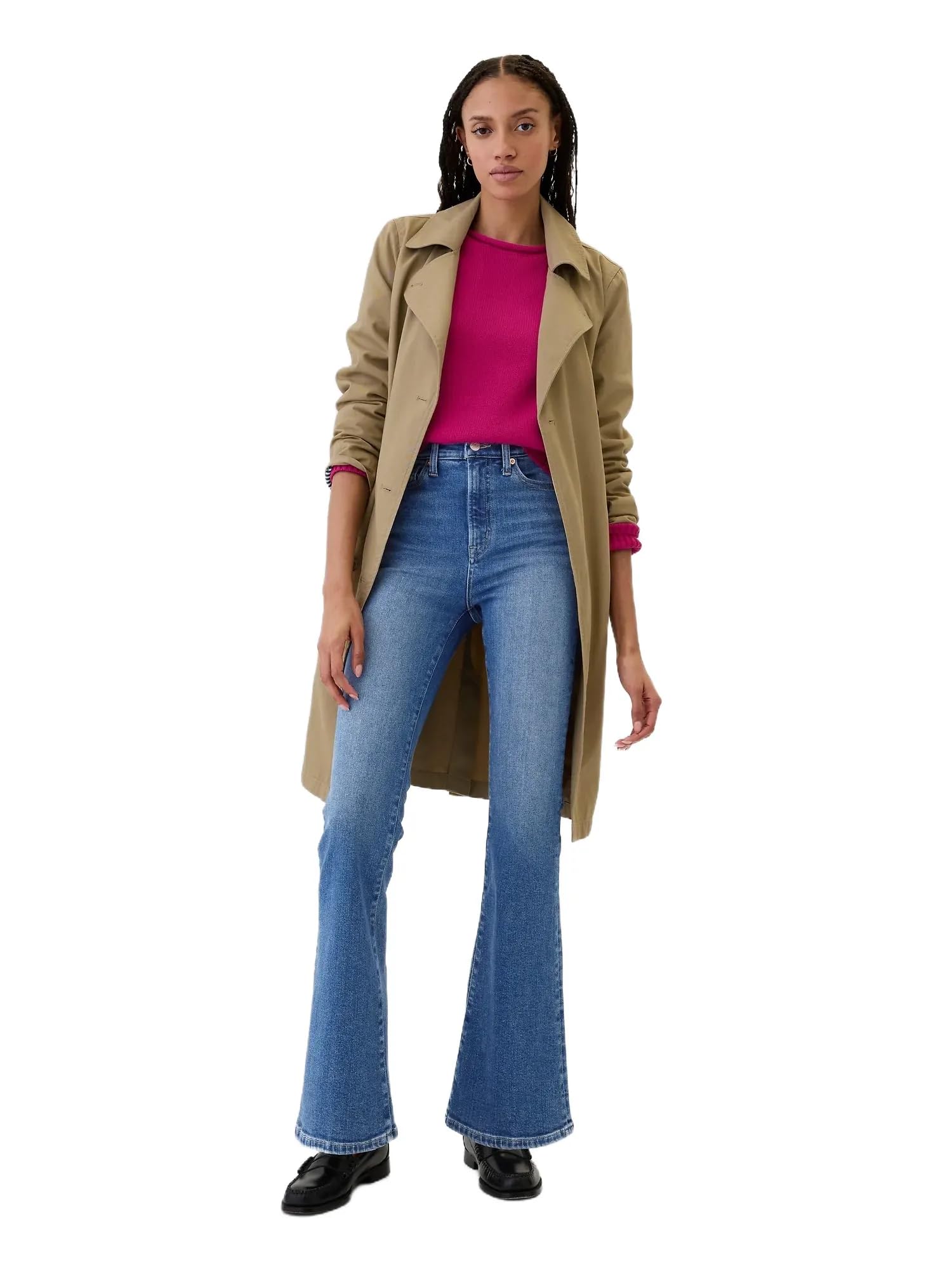 

                                                    GAP Womens High Rise Flare Jeans Medium Wash 32 RE