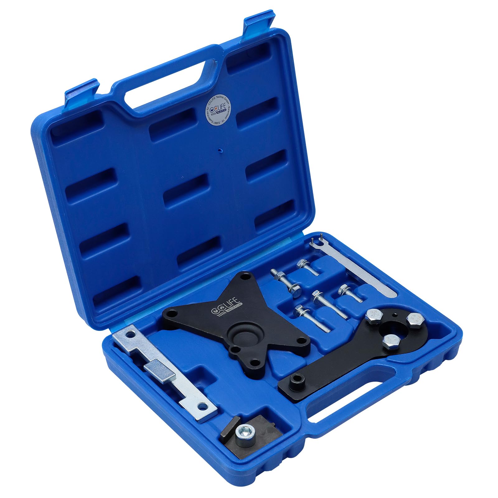 CCLIFE 10 Pezzi Kit Messa in Fase Motore Set di Attrezzi per la Regolazione del Motore Compatibile con Fiat, Ford, Lancia 1.2, 1.4 8V | Per motori a 8 valvole da 1,2 l/1,4 l di Fiat, Ford, Lancia, set da 10 pezzi per una regolazione precisa del motore