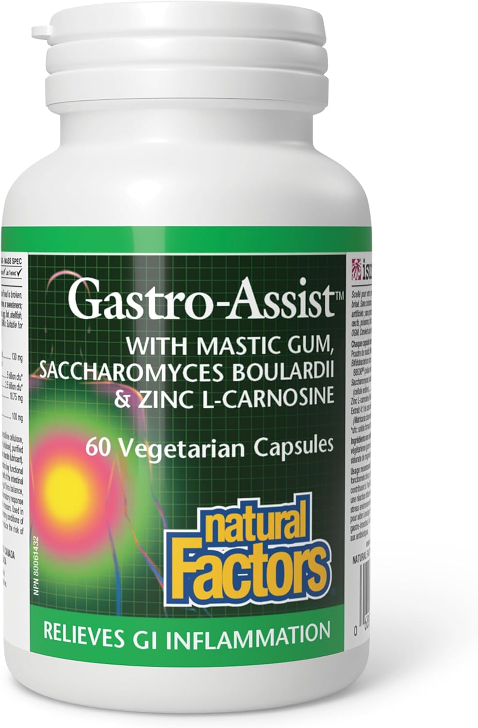 Natural Factors, Gastro-Assist, Help Relieve Indigestion, Bloating and Constipation, Digestive Supplement, Vegan, 60 capsules (30 servings)