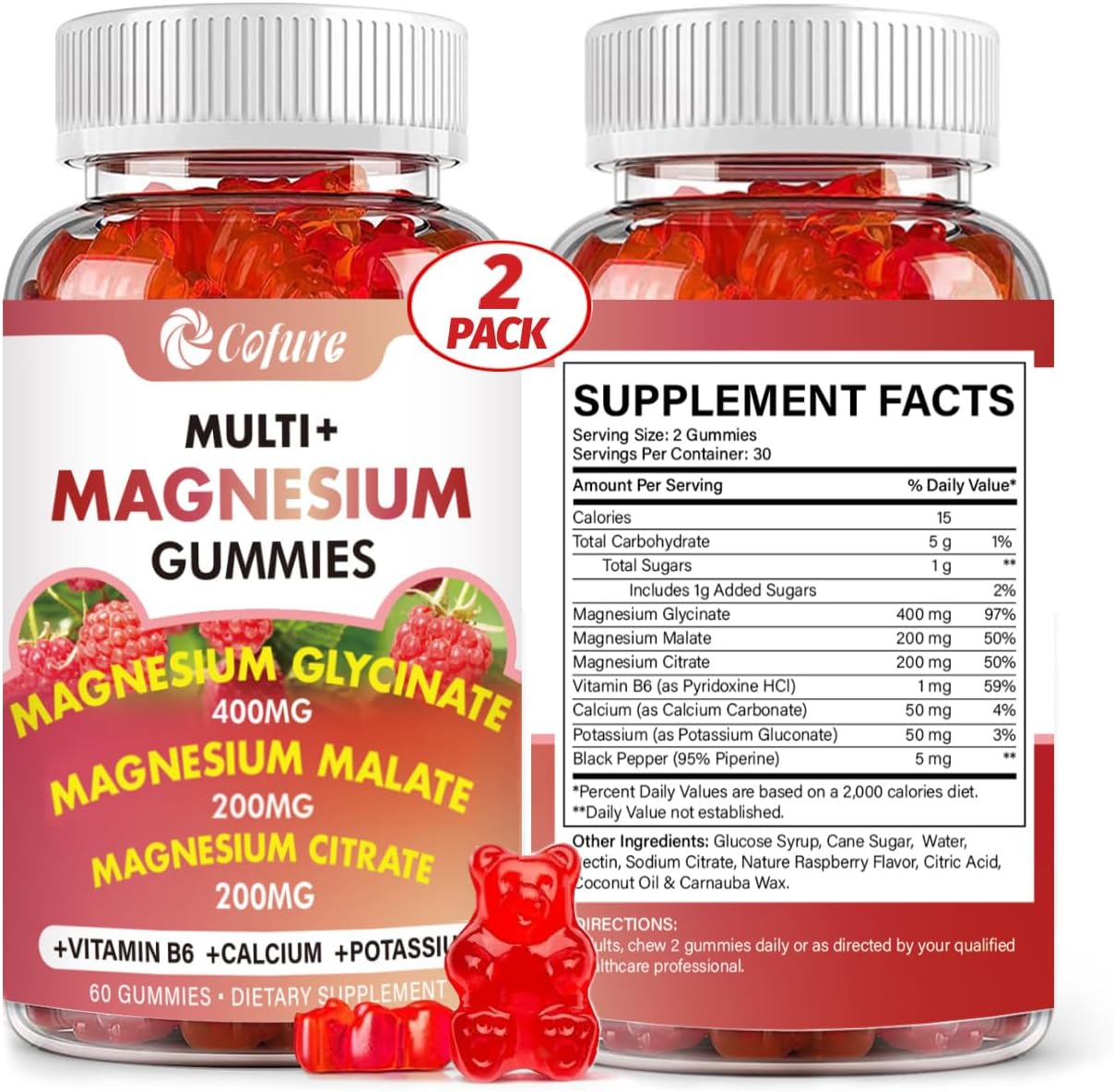 Magnesium Glycinate, Malate, Citrate Gummies, 120 Count, 60-Day Supply
