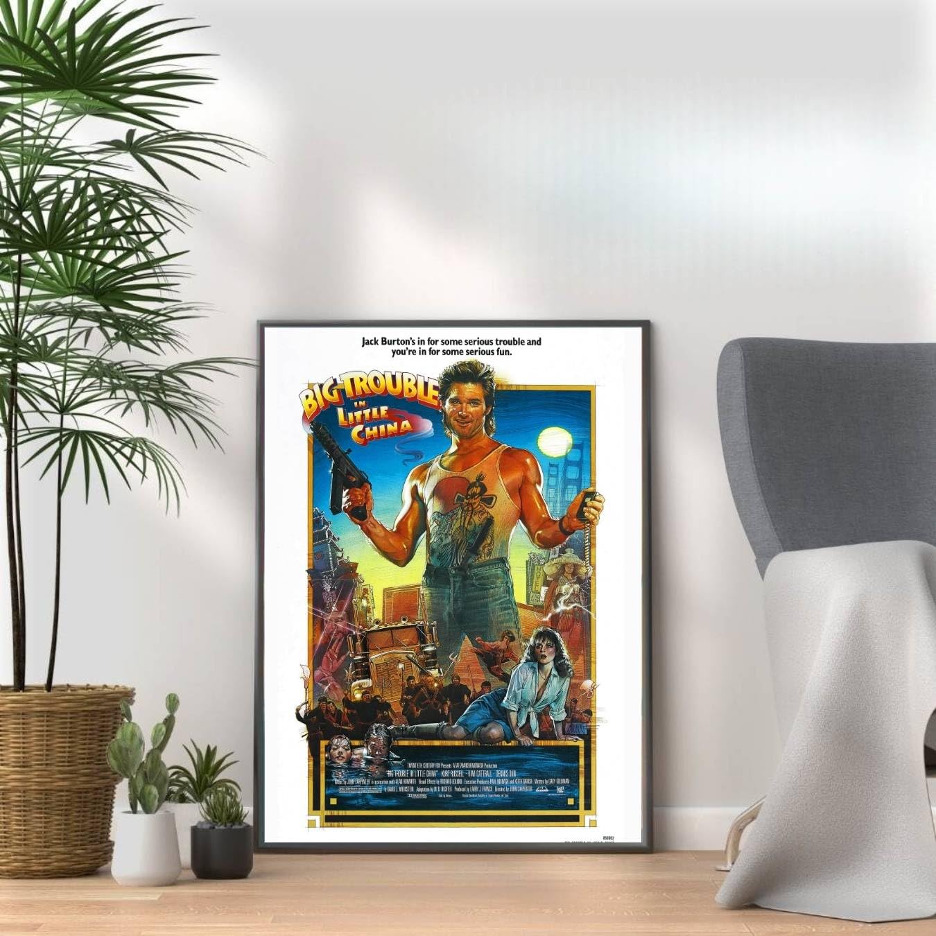 Big Trouble In Little China, 80s Movie Print Vintage Nostalgic Film Poster, A4 and A3 Frame Options, Home, Pub, Café, Bar Decoration Wall Art Print, House gift for movie lovers (A4 Print Only)