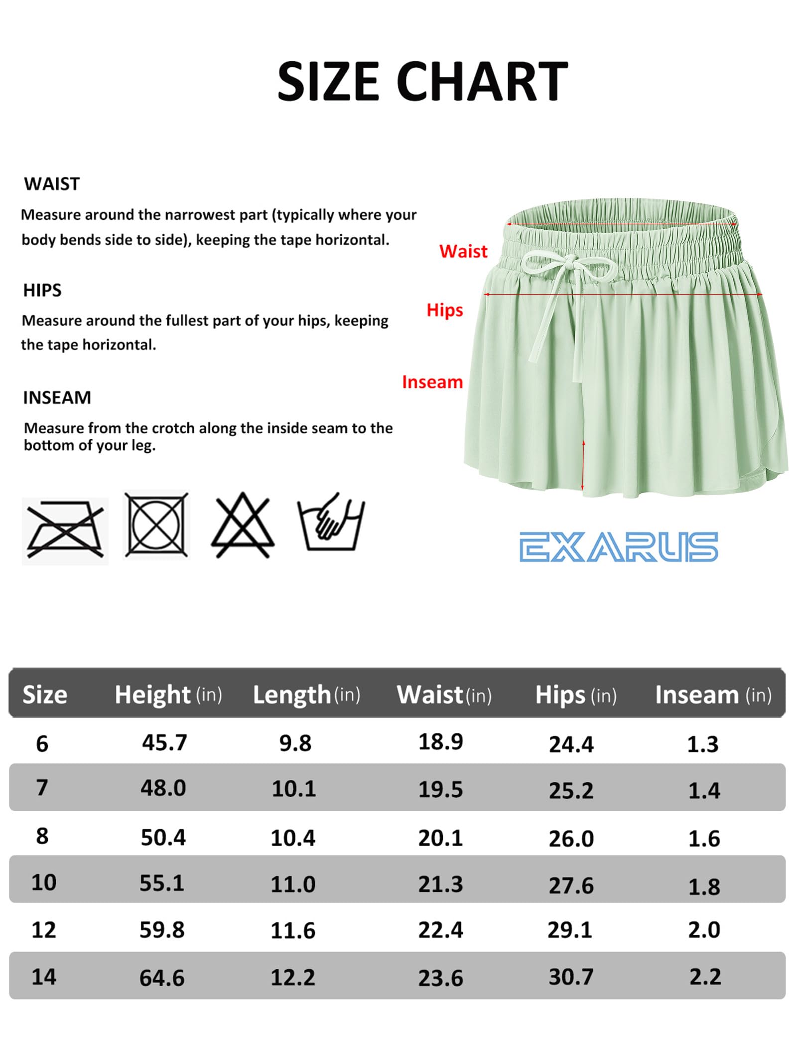 EXARUS Pantalones cortos de mariposa para niñas, falda atlética de baile, falda pantalón de animación, ropa de preppy para adolescentes