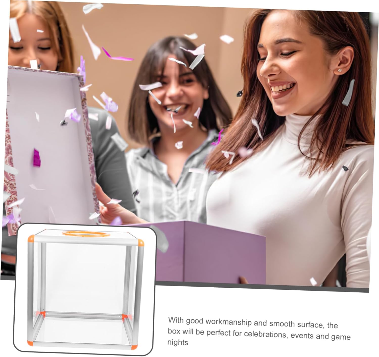 Square Raffle Box Ticket Holders Compact Lottery Container for Parties Events