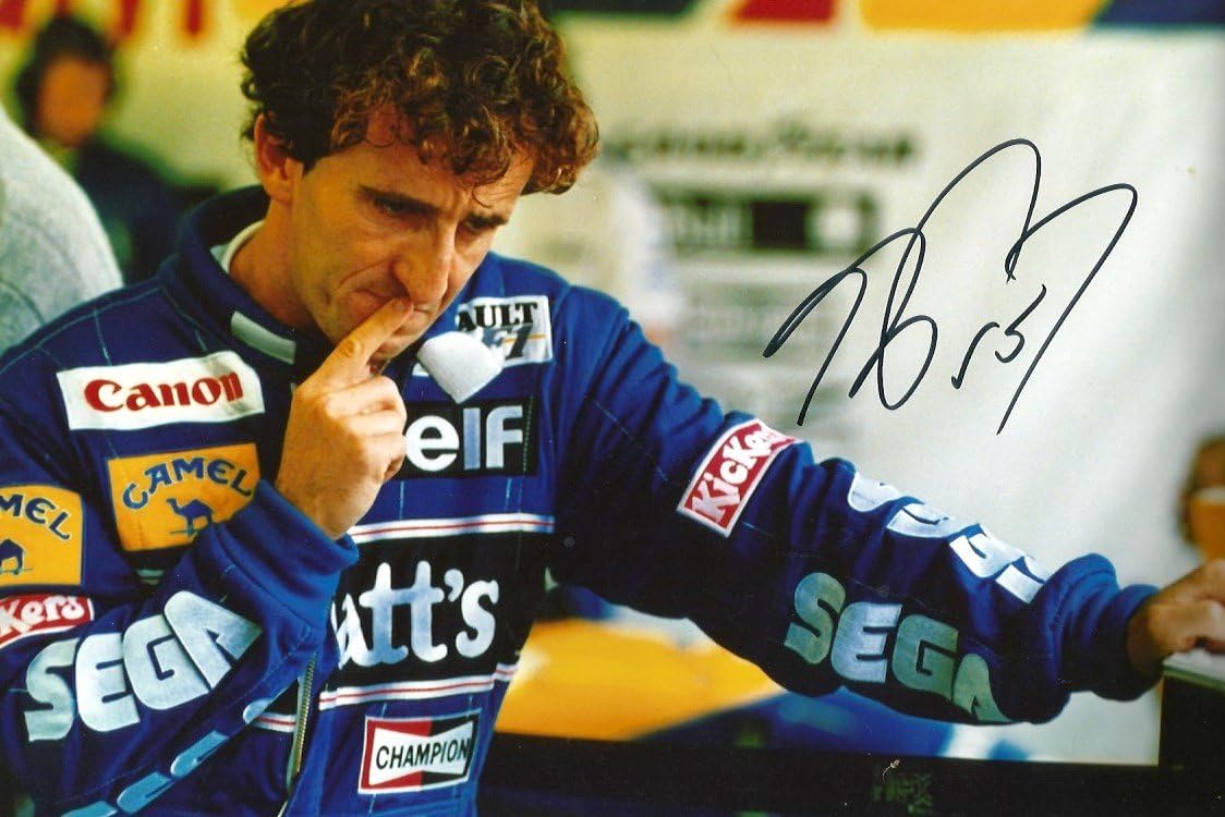 Alain Prost FORMULA ONE World Champion 1985, 1986, 1989 and 1993 autograph, In-Person signed photo