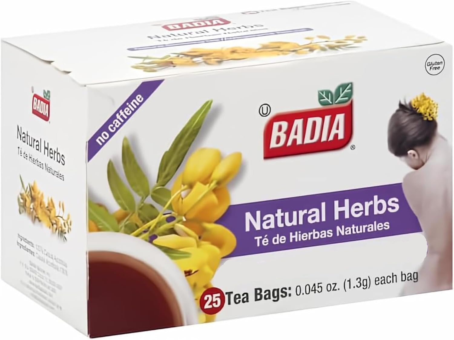 Badia Natural Herbs Tea, 25 Tea Bags (Pack of 2) – Herbal Blend for Brewing Hot or Iced Tea