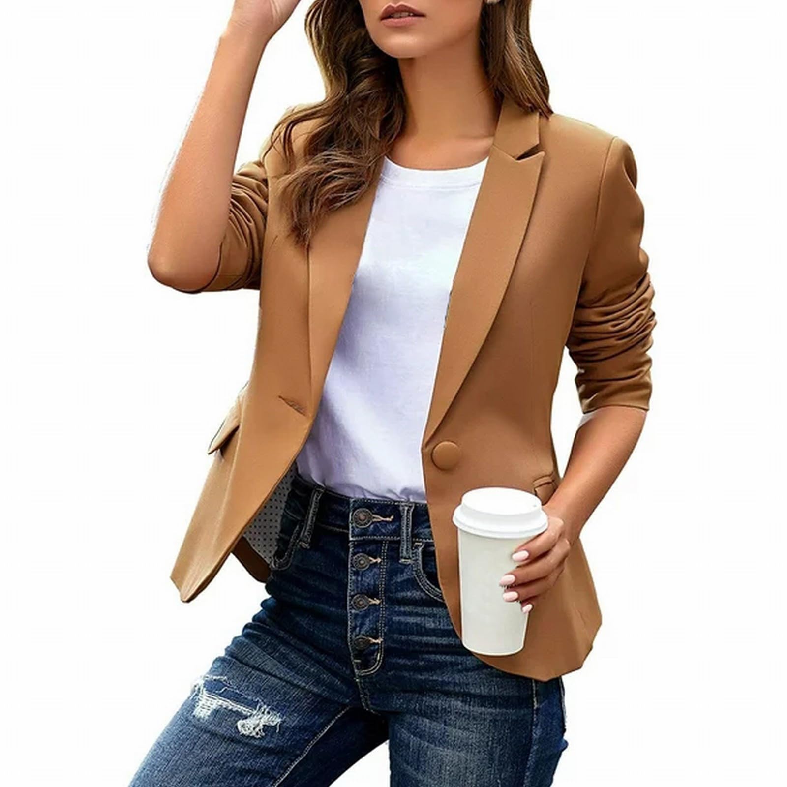 Blazer Damen Kurz Tailliert Kurzblazer Schwarz Für Business Büro Alltag