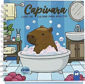 Cuties Edição Especial de Luxo - Capivara: Livro de Colorir para Adultos com Capa Dura, Ilustrações de Capivaras e Lâmina de Acetato