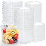 Yopay 20 Pack Clear Deli Containers with Lids, 68 OZ Freezer Safe Square Plastic Food Storage Containers, BPA Free Meal Prep Take Out Organizer Bin for Kitchen Restaurant Supplies