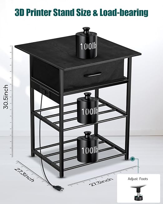 Mesa para impresora 3D con almacenamiento de filamento miniatura 4