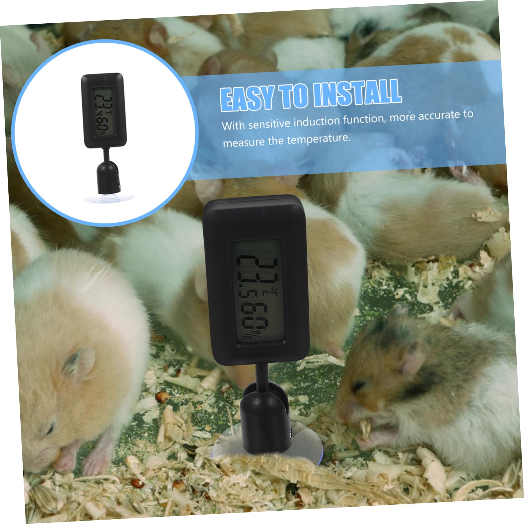 Milisten 4stücke Reptilien Thermometer Digital Mit Rotation Hygrometer Und Großer Saugnapf Für Terrarien Und Aquarien Präzise Temperatur Und Luftfeuchtigkeitsmessung Für
