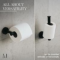 Vista 4 de Marmolux Acc - Soporte de papel higiénico negro mate Soporte de papel higiénico montado en la pared para baño Soporte TP de acero inoxidable a