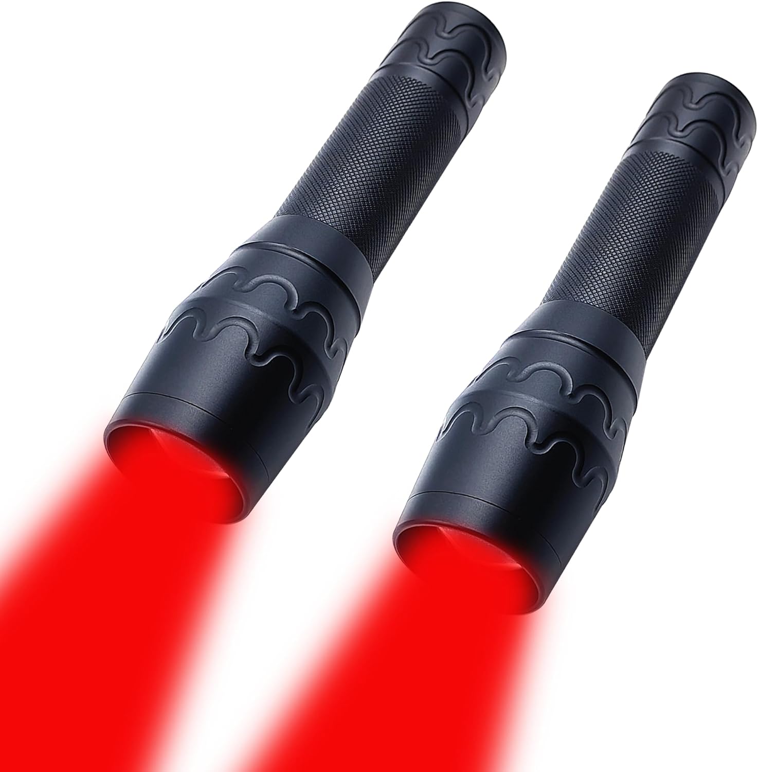 Red LED Flashlight Powerful Bright Portable Flashlights Single Mode Adjustable Focus for Astronomy, Aviation, Outdoor Activities, 2 Pack