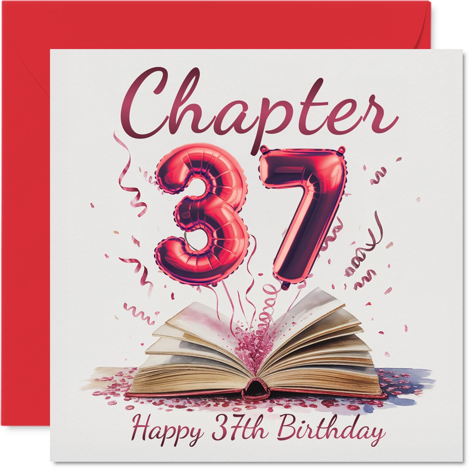 37th Birthday Cards for Men Women - Start of Another Chapter - Happy Birthday Card for 37 Year Old Man Woman Daughter Uncle Niece Wife, 145mm Bday Greeting Cards