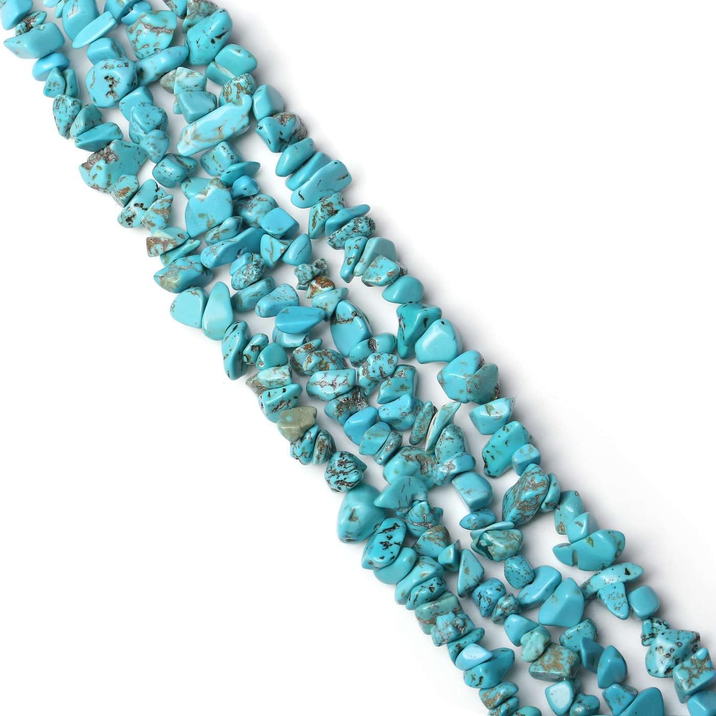 LAIDANLA Blue Turquoise 400pcs Natural Chip Stone Beads 5-8mm Healing Crystal Irregular Gemstones Drilled DIY Loose Rocks Bead Crystal for Bracelet Earrings Necklace Jewelry Making Crafting - Image 2