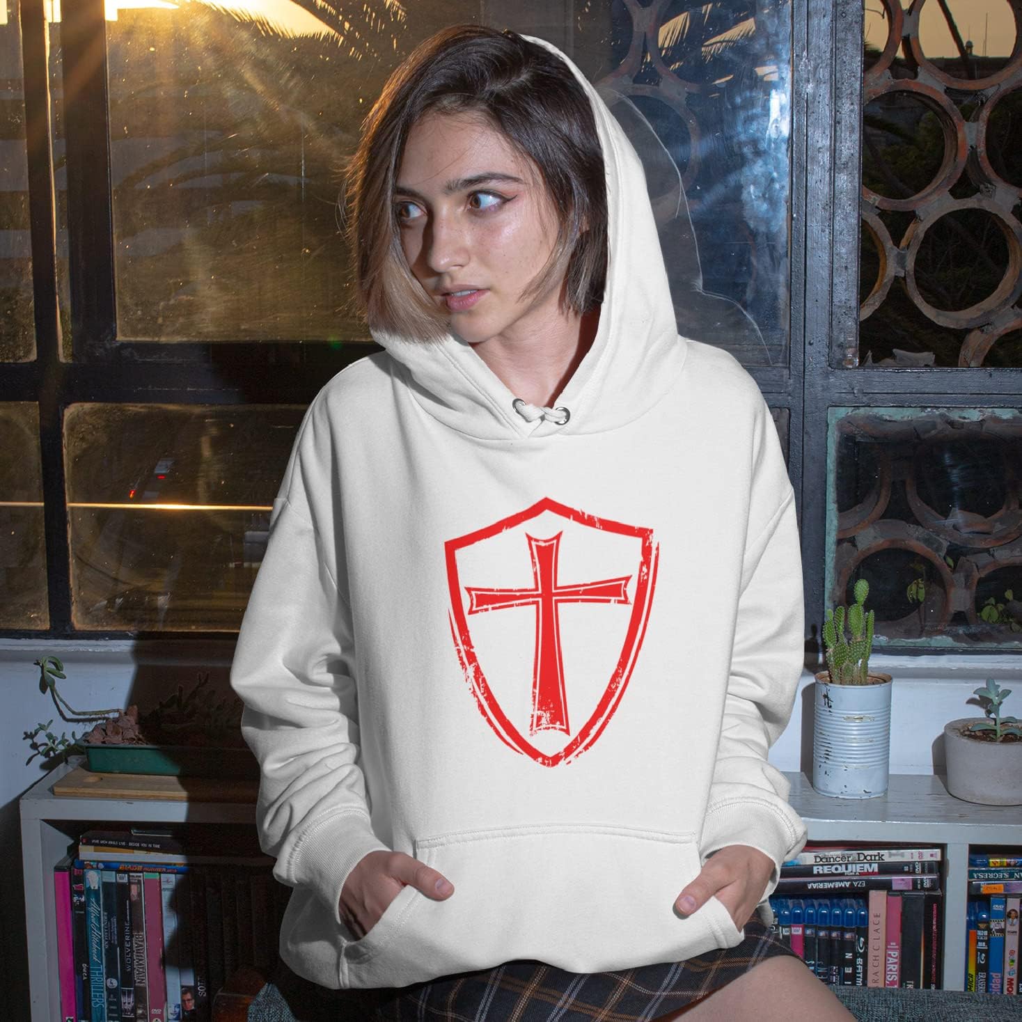 lepni.me Hoodie Sweatshirt Knights Templar Soldiers of Christ Crusader Cross Shield