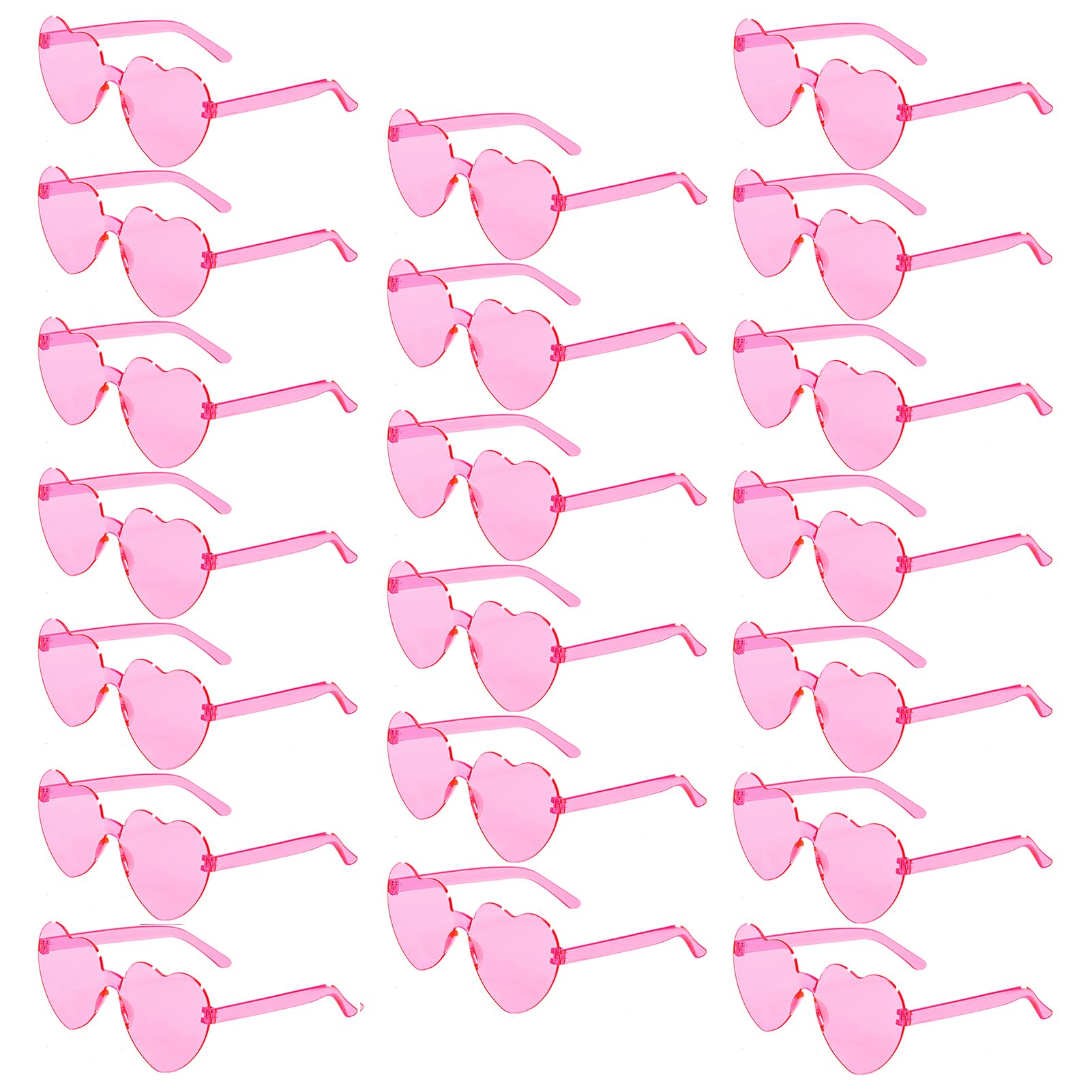 20 Pairs Heart Shaped Sunglasses Bulk Colorful Rimless Fun Heart Sunglasses for Women Party Favors
