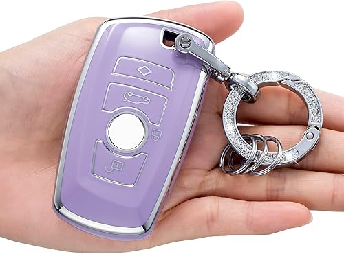Miniatura 10 de Funda para llavero de TPU adecuada para BMW Chevrolet Kia Lexus Jeep Mercedes-Benz, Púrpura
