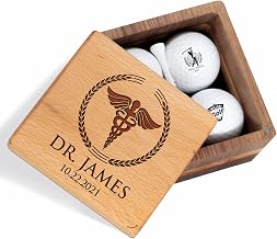 Personalized Golf Gift for Men Women - Custom Golf Set with Nice Balls and Luxury Wooden Box - Unique Gift Ideas for Golfer, Golf Lover, Golf Coach, Boss, Him, Her on Anniversary, Birthday, Retirement