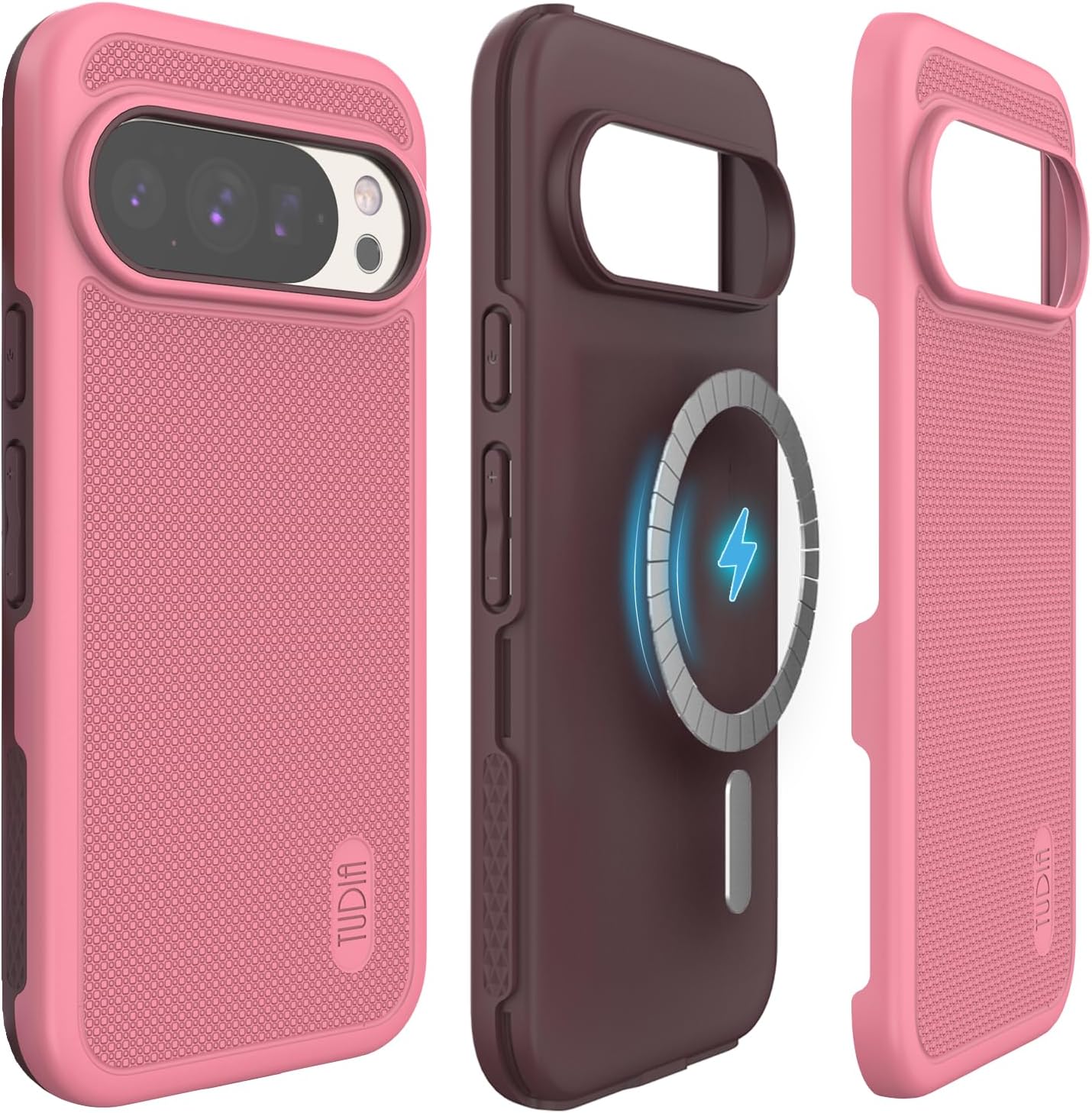 TUDIA MergeGrip [Compatible with Magsafe & Pixelsnap] Cases for Google Pixel 10 / Pixel 10 Pro Case 2025 – [Military Grade Drop Tested] Dual Layer Slim Shockproof Heavy Duty Protection - Green Lily