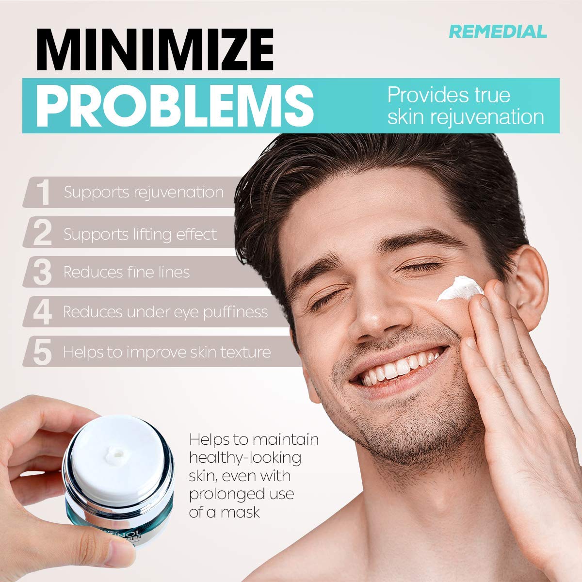 Retinol Cream for Face – Facial Moisturizer with Hyaluronic Acid and Collagen – Hydrating Face Lotion for Women and Men – Day and Night Anti-Aging Moisturizing Cream – For All Skin Types : Beauty & Personal Care