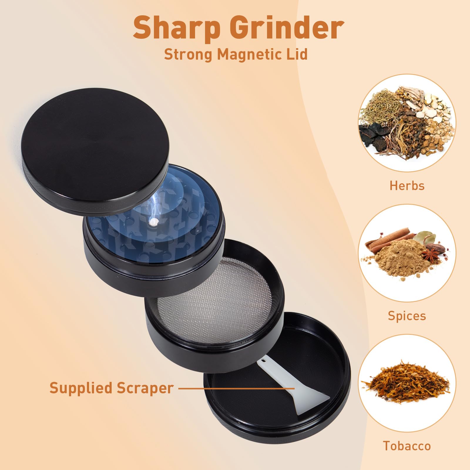 Todeco Grande boîte en Bambou de avec Plateau Roulant, Boîte de Séparateurs de Rangement avec Serrure, Grinder, bocaux en Verre, Plateau Amovible et d'autres Outils, Boîte décorative pour la Maison