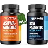 High Strength Ashwagandha Supplement Capsules (45 Servings) & Saw Palmetto 500mg L-Arginine 500mg Complex (30 Servings)