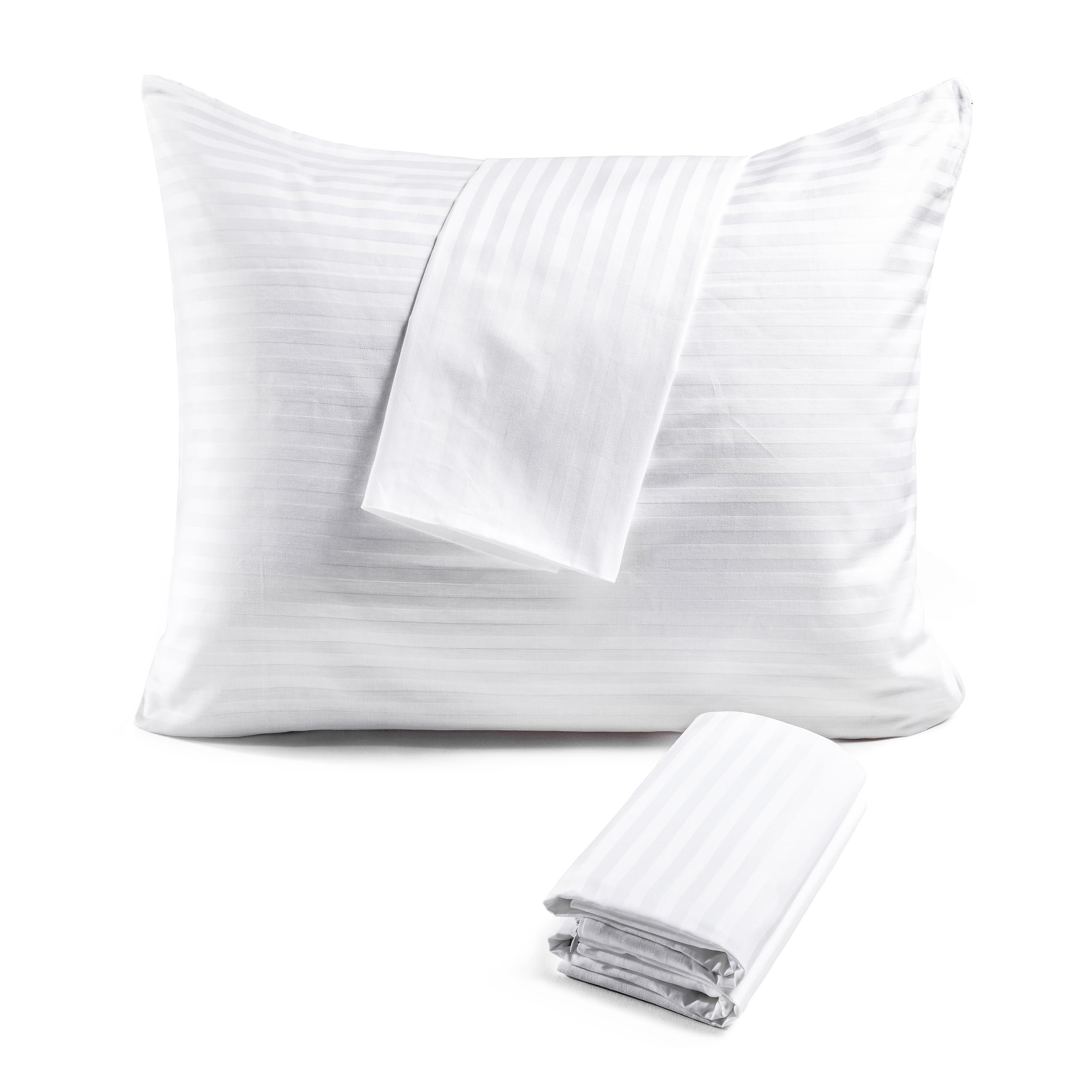 FAUNNA Kissenbezüge 60x60 cm, 2er Set – 100% Baumwolle, atmungsaktiv und geräuschlos, mit verdecktem Reißverschluss, Oeko-TEX zertifizierte Bett-Kissenbezüge