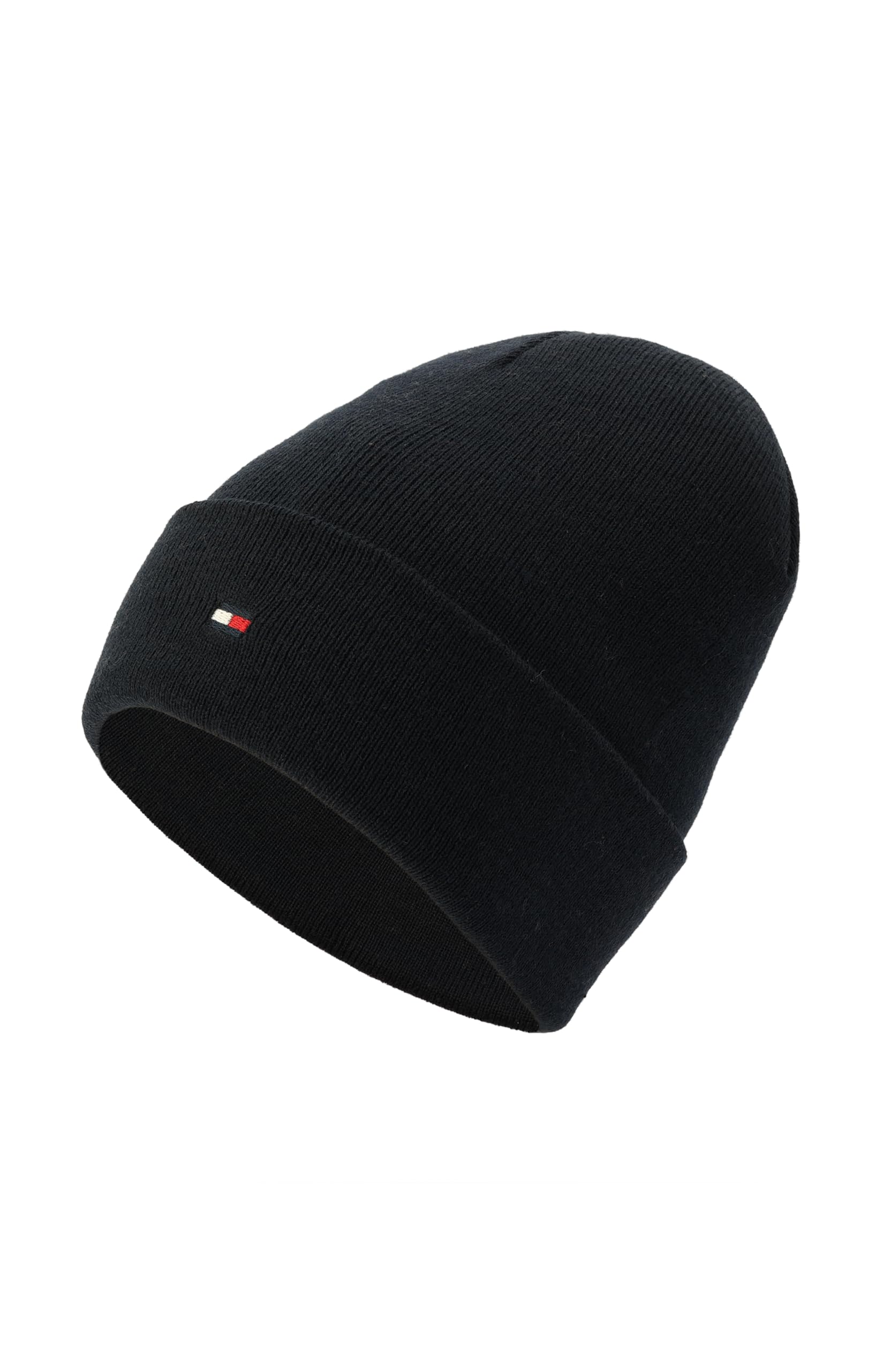 Tommy Hilfiger Men's Flag Embroidery Cuff Hat Beanie, Desert Sky, One Size