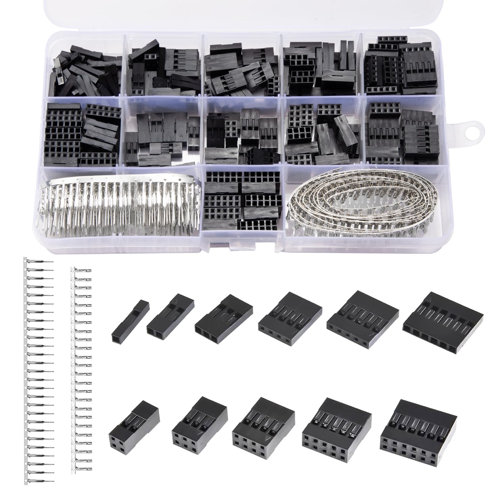 620pcs Du-pont Connettore 2.54mm Passo 1 2 3 4 5 6 Pin Alloggiamento Connettore Kit, Maschio e Femmina Crimp Adapter Terminali Filo Jumper a Crimpare Cavo Pin