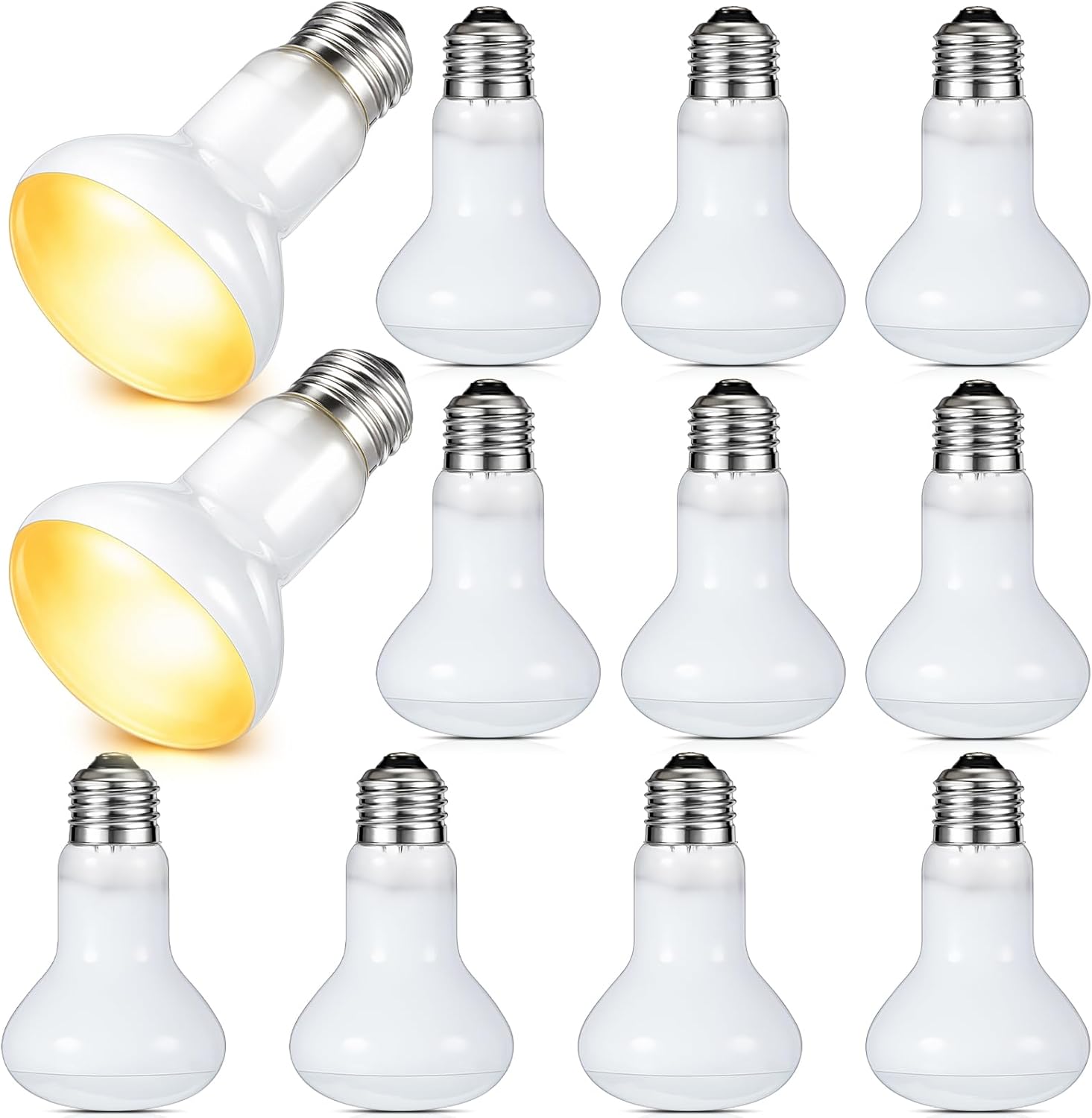 VIHOSE 12 Pack 100 W Reptile Heat Bulbs White Heat Lamp Bulb White Lamp Basking Light Bulb for Reptile, Bearded Dragon, Lizard, Tortoise, Chicken, Leopard Gecko, Amphibian, Pets