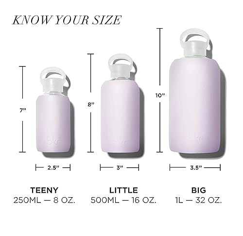 Miniatura 5 de bkr Botella de agua de vidrio sin bisfenol A duradera funda de silicona suave a prueba de fugas linda reutilizable para viajes asa de transporte