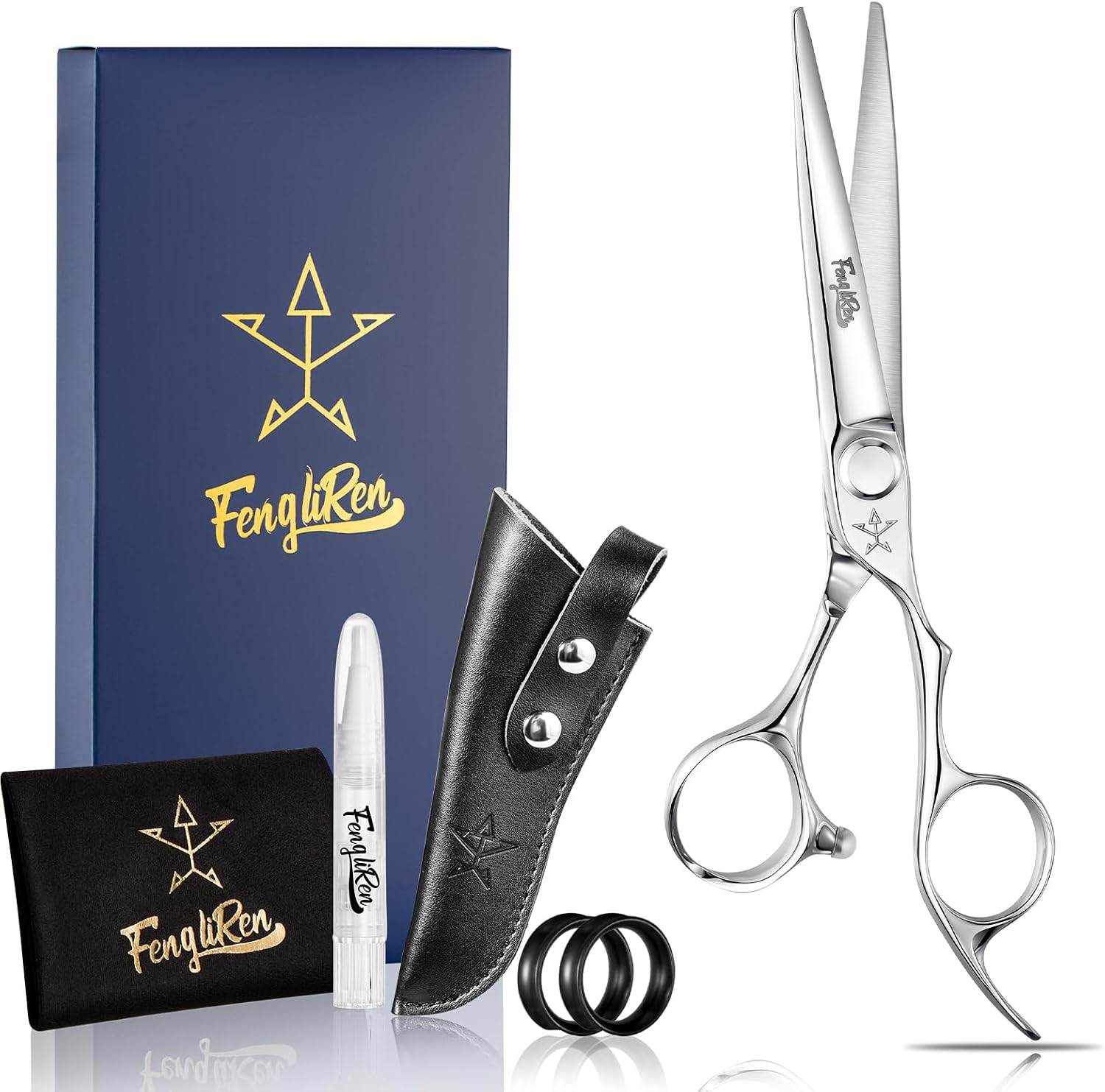 High-end Professional Extremely Very Sharp Barber Hair Cutting Scissors Hairdresser Shears For Hair 6 Inch Haircut Scissor Made Of Dynamic Steel Alloy For Hairdressing Salon and Home Use