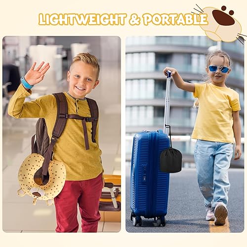 Vista 74 de Almohada de viaje para niños y adultos, bonita almohada para el cuello para viajar, almohada de espuma viscoelástica para avión, almohada para Azul