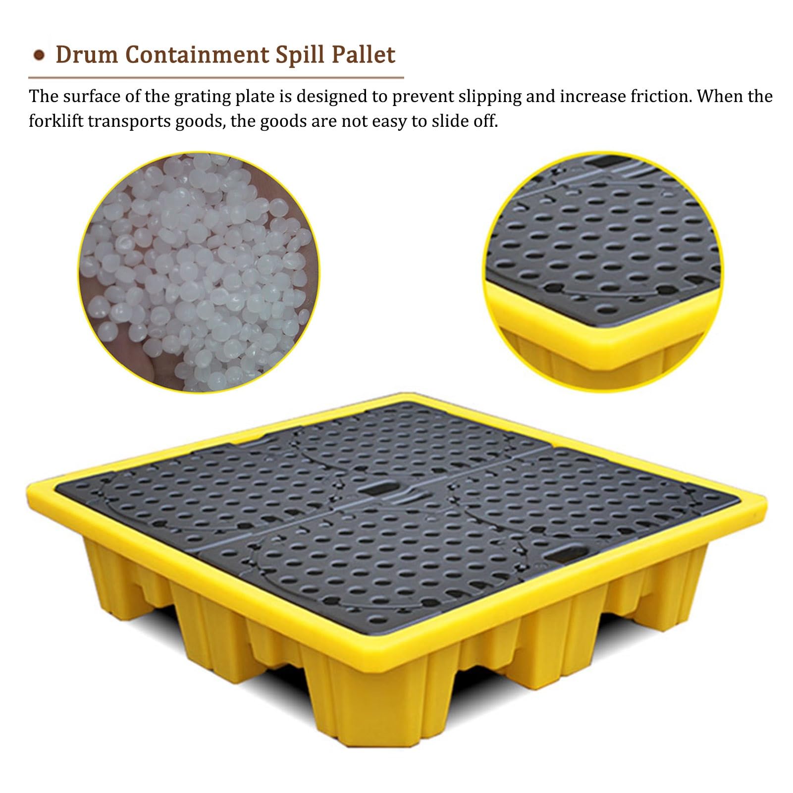 Plateforme modulaire anti-fuites/Plaques grillagées. Palette modulaire de rétention des déversements avec drain, plateau étanche pour le stockage industriel et de garage, solution durable de