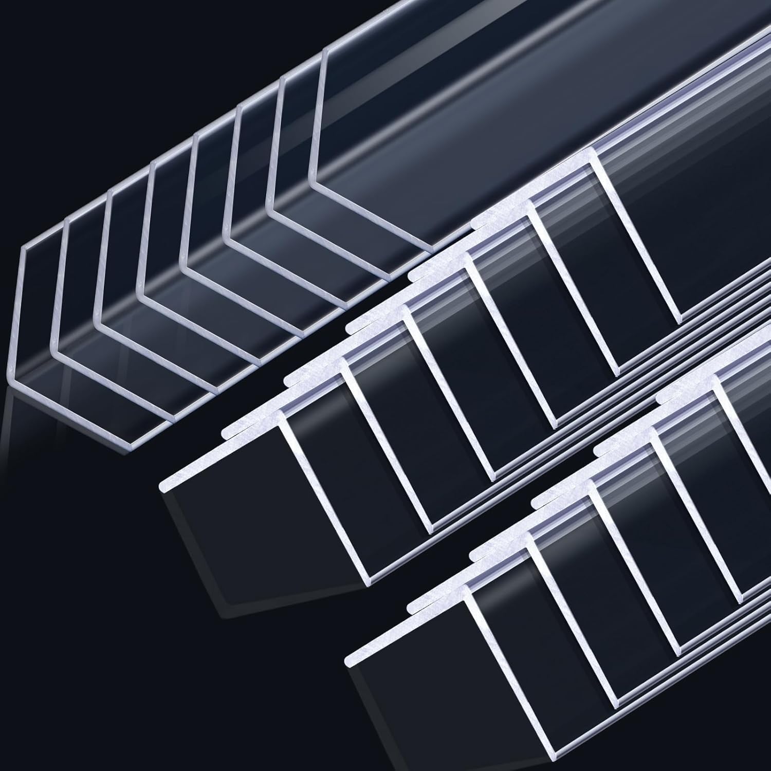 Sasylvia 20 Pcs Wall Corner Protector Guards, Vinyl 3/4 x 48 Inches Corner Trim Molding, Avoid Scratching Scuffs, Ease Install and Cleaning for Door Countertop Furniture Cabinet Protection, Clear 3/4 x 48 Inches Clear 20