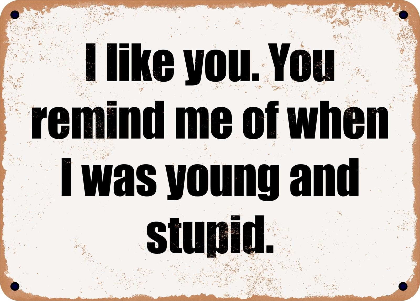Miaomansenstore Metal Sign - I Like You You Remind Me Of When I Was Young And Stupid Home Decor