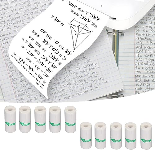 Miniatura 4 de Keebgyy Mini impresora de recibos con calcomanías, impresora de bolsillo portátil, papel de impresión térmica sin tinta que incluye 5 rollos para