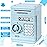 Renvdsa Cartoon Electronic ATM Password Piggy Bank Cash Coin Can Auto Scroll Paper Money Saving Box Gift for Kids (Light Blue)